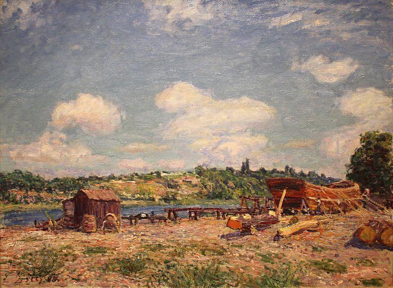Boatyard at Saint-Mammes, Alfred Sisley